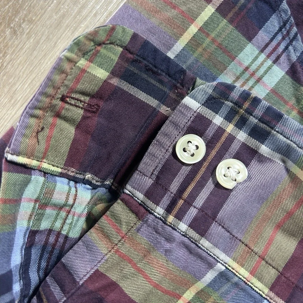 Ralph Lauren 18 XXL Classic Fit Long Sleeve Plaid Button Down Preppy Blue Pony